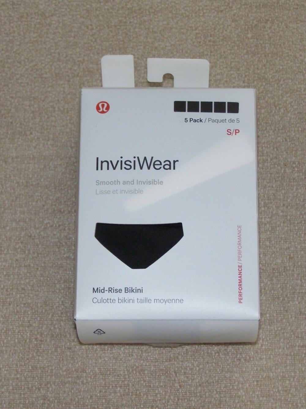 New in Package Lululemon InvisiWear Mid-Rise Bikini Underwear 5 Pack